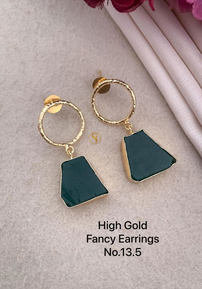 High Gold Party Wear Fancy Earrings 3 Wholesale Online
